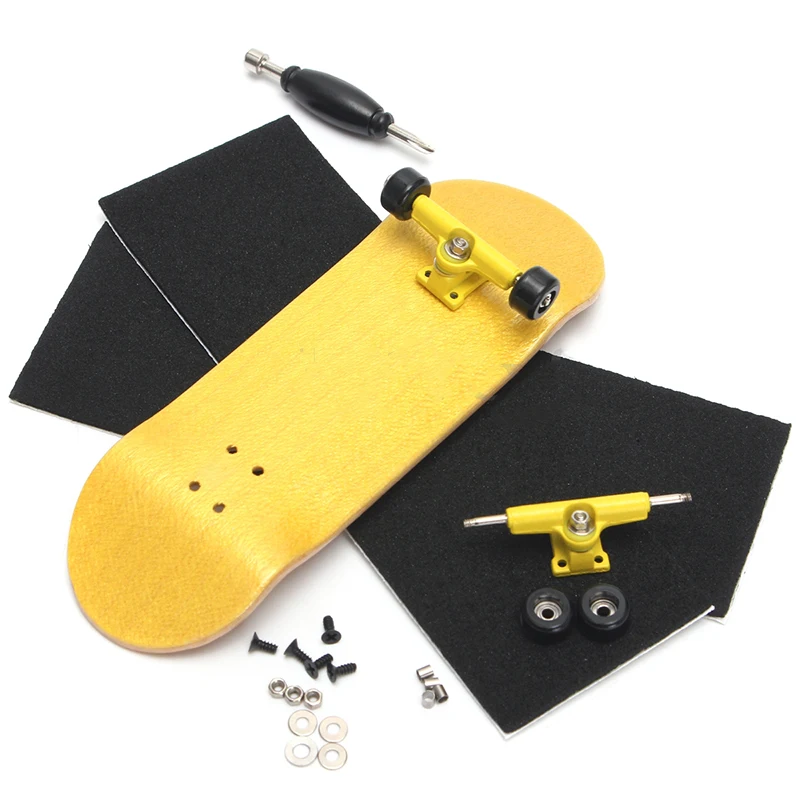 Yellow Wood Grit Complete New Finger Skate Collectibles Desk Toys Yellow Foam Fingerboard Purple Hobbies - Цвет: Yellow
