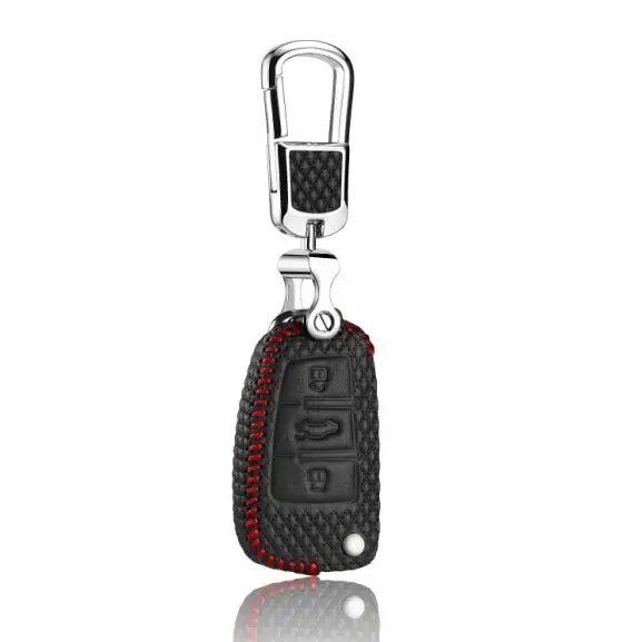 Luckeasy кожаный ключ чехол для audi A3 A4 q3 Q5 Q7 R8 TT S5 S6 S7 S8 SQ5 RS5 TT чехол дистанционного ключа ключ крышка TTS key3 - Название цвета: Фиолетовый