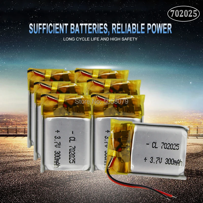 10pcs Polymer battery 220 mah 3.7V 702025 smart home MP3 speakers Li-ion battery for dvr,GPS,mp3,mp4,cell phone,speaker