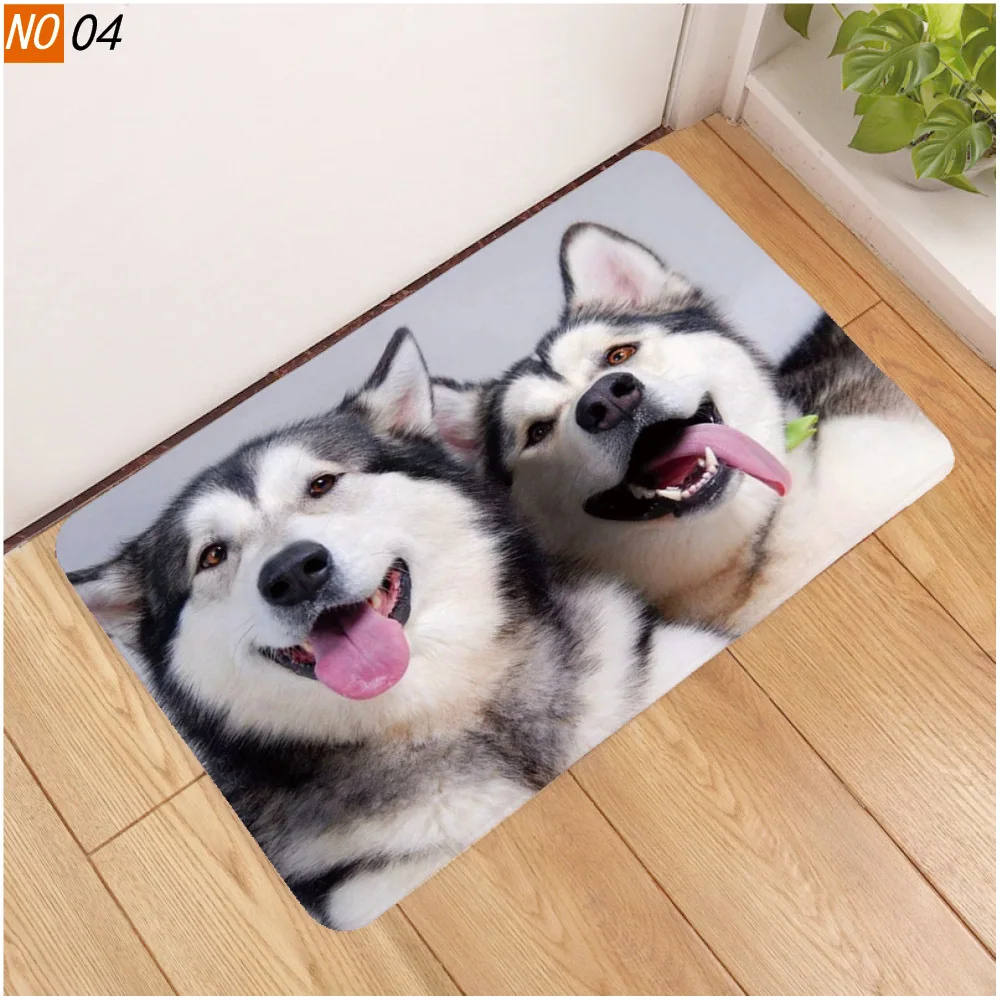 3D коврик для пола с принтом собаки, ковер для спальни и коридора, нескользящий мягкий дверной коврик для гостиной и кухни, рождественский подарок