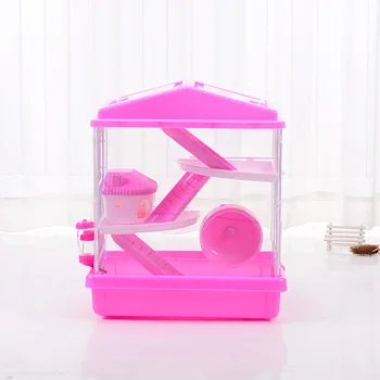 

Pet Guinea Pig Hamster Cage Crystal 3 storey Castle Accessories to Transport Practical Travel Package