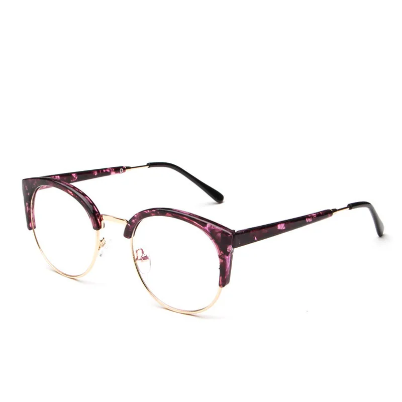 Ретро Lunette, мужские, женские, прозрачные очки для чтения, известный бренд, анти-синие очки, оправа для ленивых, компьютерные очки, оправа для очков - Цвет оправы: purple flower