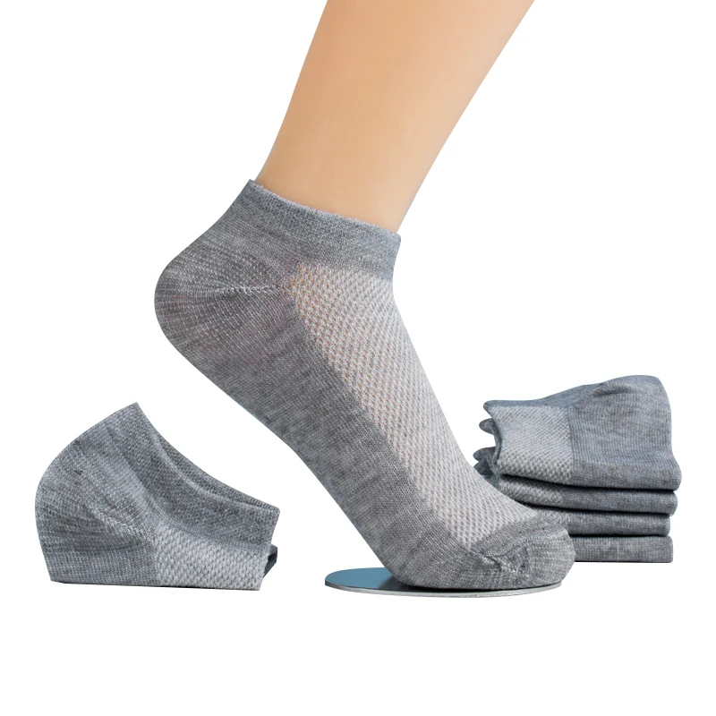 

5 Pair Unisex Invisible Ankle Socks Men and Women Solid Mesh Short Socks Spring Summer Breathable Thin Boat Socks 3 Colors
