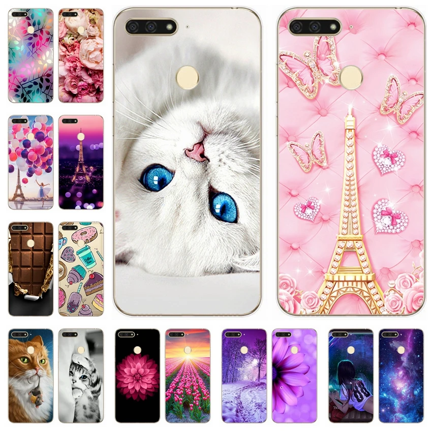 Silicone Cover For Huawei Honor 7A Pro Case 5.7&quot Printing Cool Cat Dog Cases 7 A Honor7A pro 7Apro Fundas Coque |