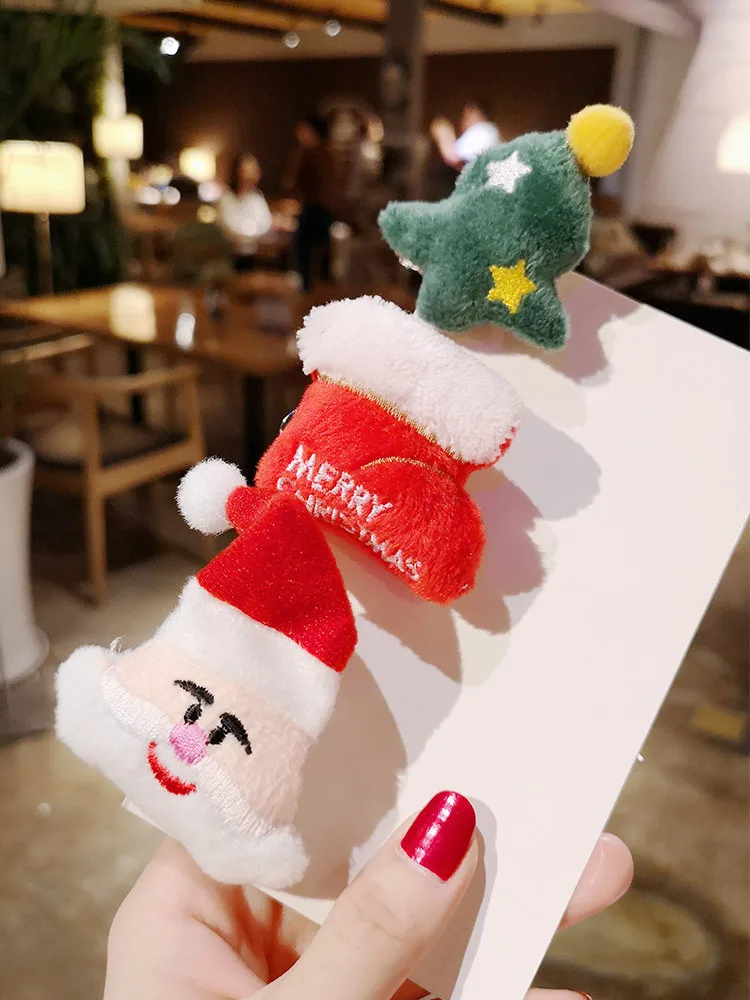 Рождественские Броши, винтажные милые праздничные шерстяные войлочные самодельные значки на дерево, Шпилька без зажима, резинка