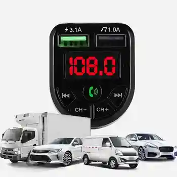 

Bluetooth 5.0 FM Transmitter Car Kit MP3 Modulator Player Wireless Handsfree Audio Receiver Dual USB Fast Charger 3.1A