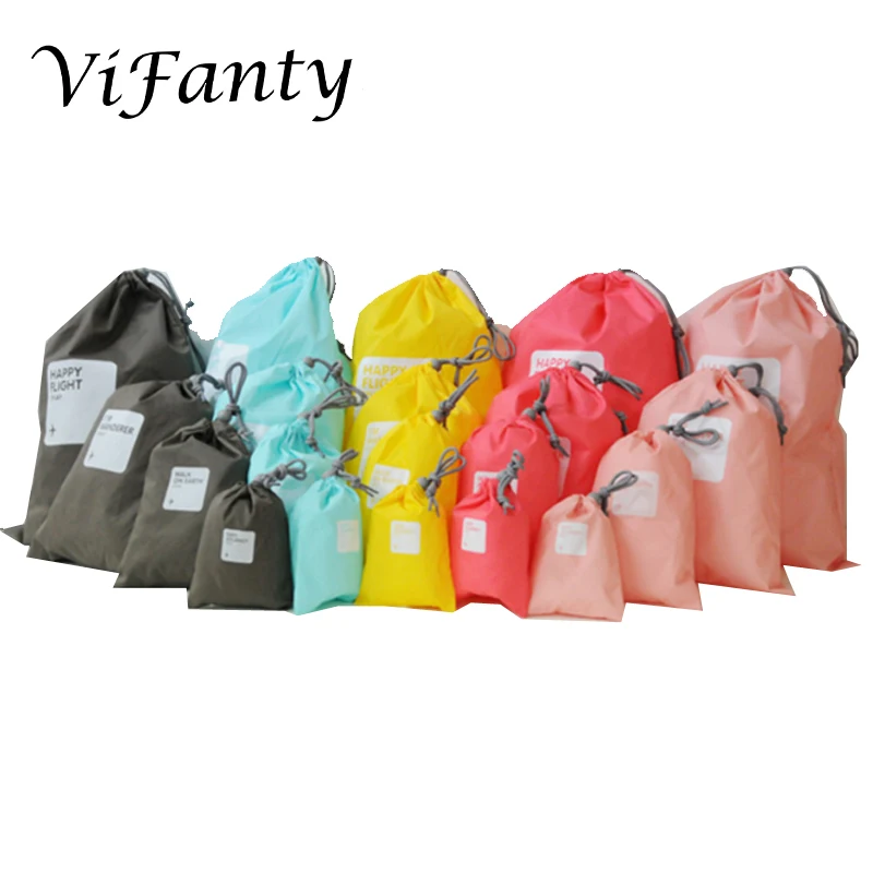 

Vifanty Travel Organisers, 4 Pieces Waterproof Travel Packing Suitcase Clothes Underwear Shoes Laundry Makeup Toiletries bag