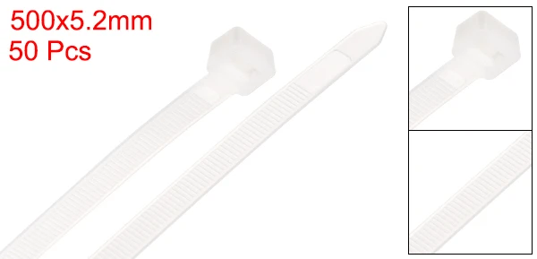 White 20x0.2 Inch Uxcell нейлоновые кабельные стяжки 20 дюймов самоблокирующиеся стяжки на молнии 0,2 дюйма Ширина Белый 50 шт - Цвет: White 20x0.2 Inch