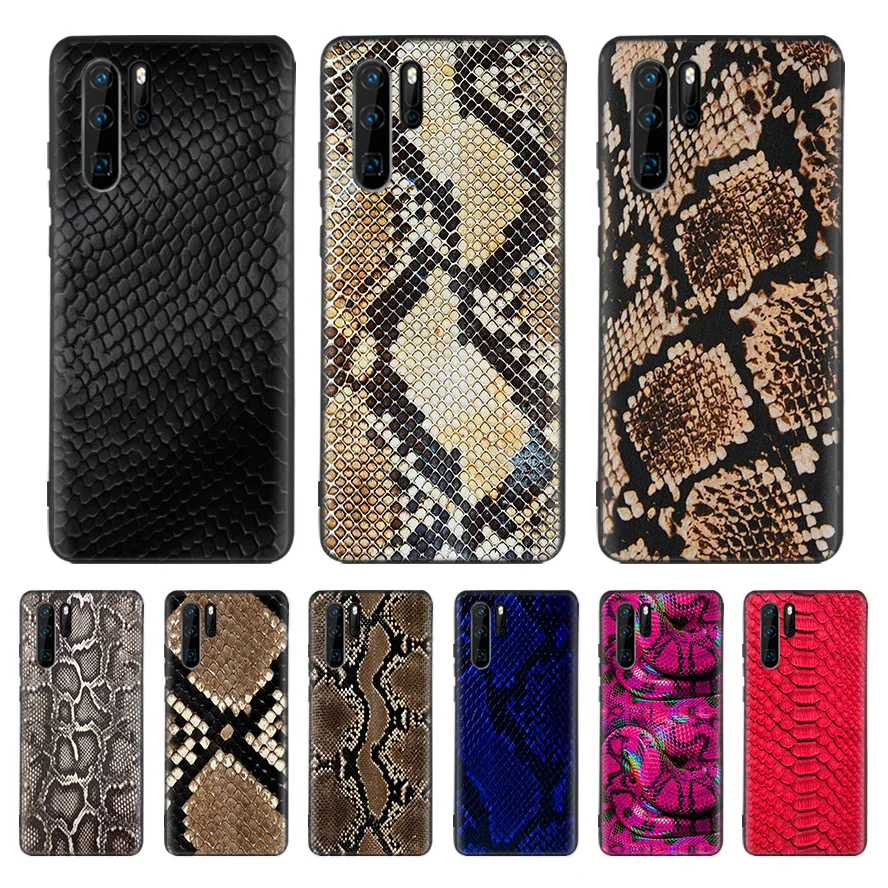 Розовый кожаный Змеиный Черный чехол для телефона huawei mate 30 20 10 P30 P20 P10 Pro Lite P Smart Z роскошный Coque Shell