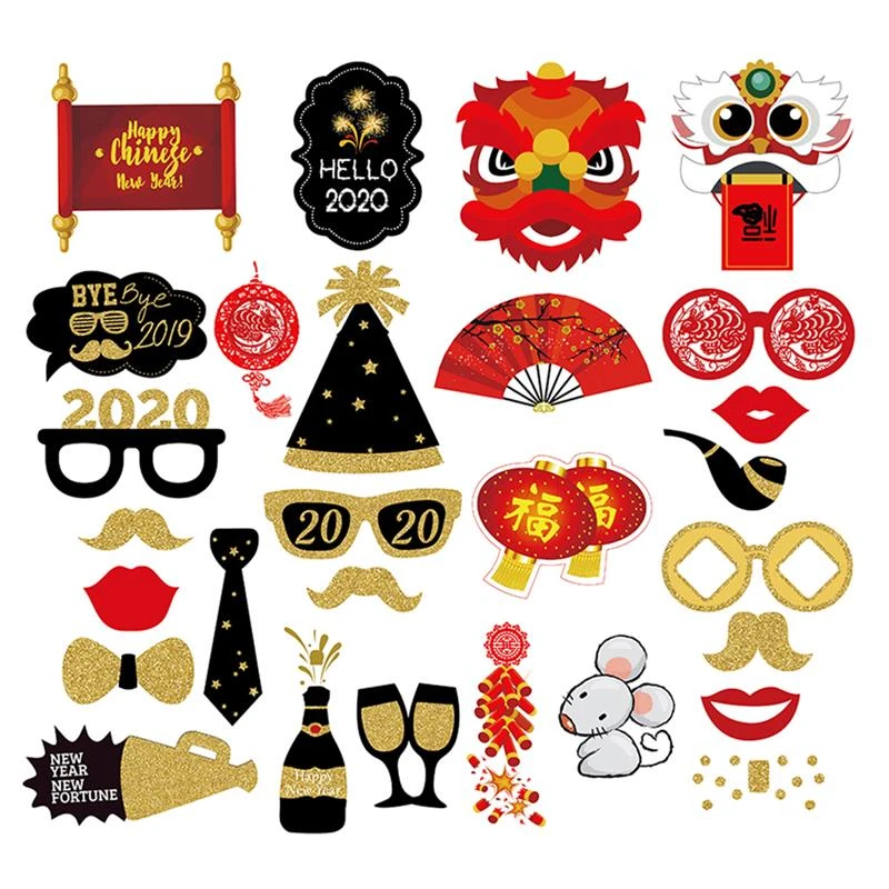 27pcs Photo Booth Prop Traditional Chinese Style Party Booth Props For 2020 New Year Photography Props Party Accessories Photobooth Props Aliexpress
