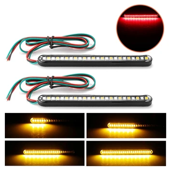 

24 LED License Plate Light For Car Motorcycle 2Pcs High Quality Car Striped Light Flowing Led Turn Signal Light Car Accessories