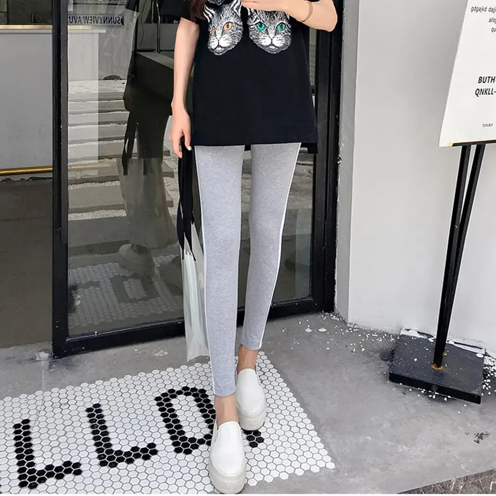 light gray L Осенняя верхняя одежда леггинсы модные брюки Удобные Леггинсы для женщин - Цвет: light gray L