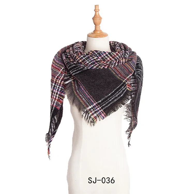 Брендовые новые круглые шерстяные шарфы для женщин, 39 цветов, треугольная шаль и накидки, женские осенне-зимние шарфы-нагрудники - Цвет: 17