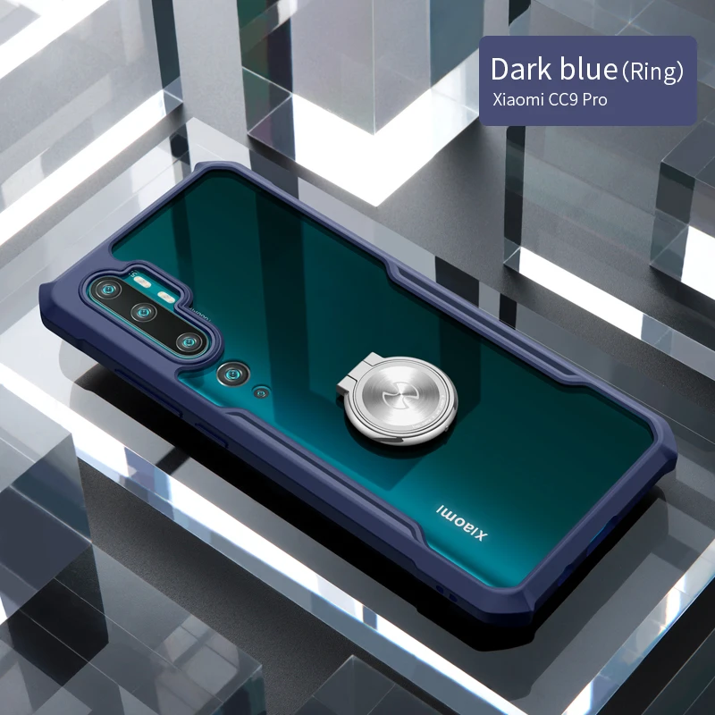 Blue with ring Xundd противоударный чехол для телефона для CC9 Pro, чехол, Xundd бампер, подушка безопасности, защитный чехол, прозрачный чехол для Xiaomi Note 10 - Color: Blue with ring