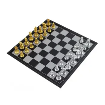 

High Quality Chess Set With Chessboard 32 Chess Pieces Gold Silver/White Black Chessboard Board Game Educational Competition Toy