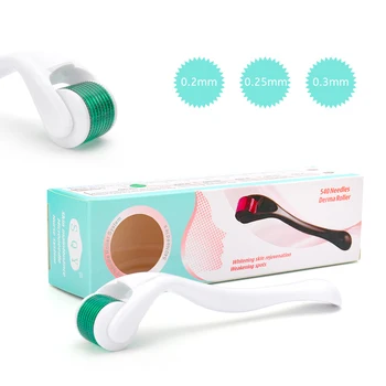 

540 Derma Roller 0.2/0.25/0.3mm Needles Titanium Mezoroller Micro-needling Roller for Skin Care Hair-loss Treatment Daily Care