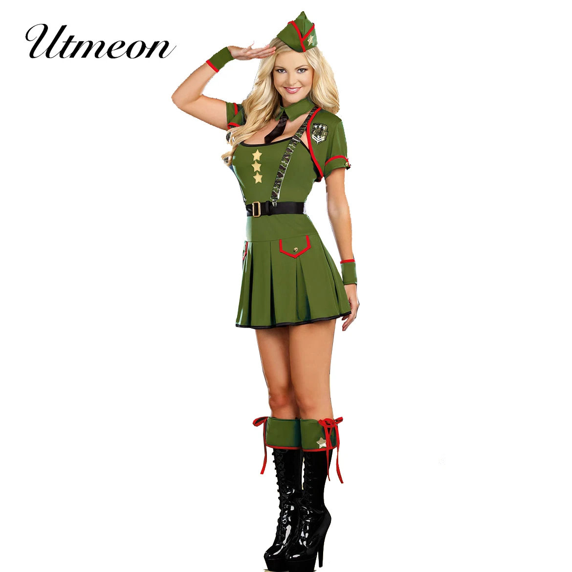 Костюмы на Хэллоуин UTMEON для женщин сексуальный косплей костюм Helloween армейский