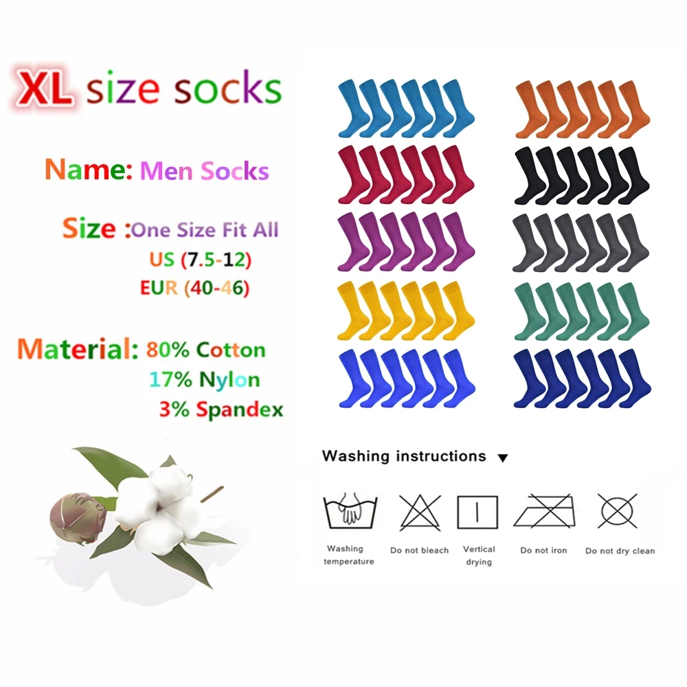 Men's Socks Black New Christmas Gift Box Cotton Socks Colorful Classic Solid Color Socks Men