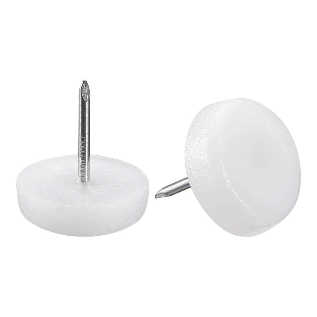uxcell 20/40/60/80pcs Furniture Feet Nail Plastic Glide Nails Chair Table Leg Protector Pads 16/20/22mm Diameter White afbeelding