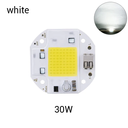 Светодиодный чип 50 Вт, 30 Вт, 20 Вт, Диодная Матрица для прожектора переменного тока 110 В, 220 В, без пайки, COB светодиодный чип, без необходимости, драйвер, сделай сам, бусины, теплый белый цвет - Испускаемый цвет: White 30W