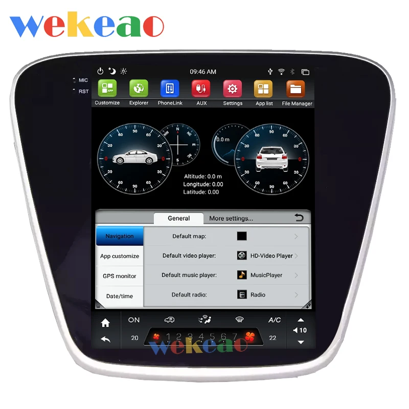 Wekeao вертикальный экран Tesla стиль 10,4 ''Android 8,1 автомобильный dvd-плеер авто gps навигация Автомагнитола для Chevrolet кавалер