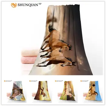 

Custom Horse 35x75cm Face Towels Facecloth Bamboo Fiber Washcloth Quick drying Sports Towel