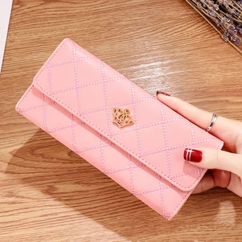 

Ladies Wallets Purses Plaid PU Leather Long / Short Wallet Hasp Phone Bag Money Coin Bag Card Holder Female Purse