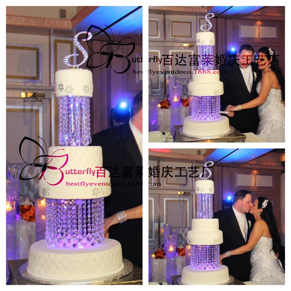 Двухслойные прозрачные хрустальные бусины круглая акриловая подставка для торта свадебные украшения