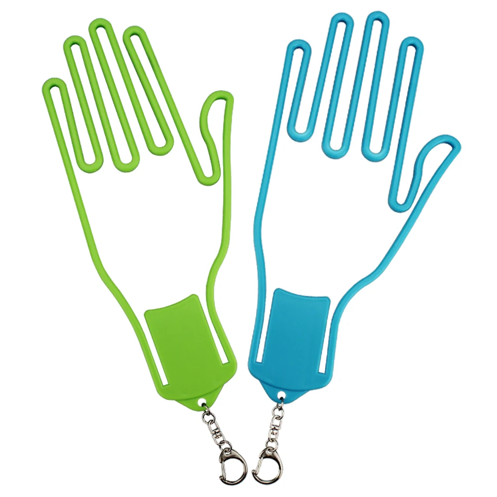 Golf Glove Holder Stretcher Rack Dryer Plastic With Key Chain 4 Colors Colorful Outdoor Sports Tool Golf Gloves Hanger
