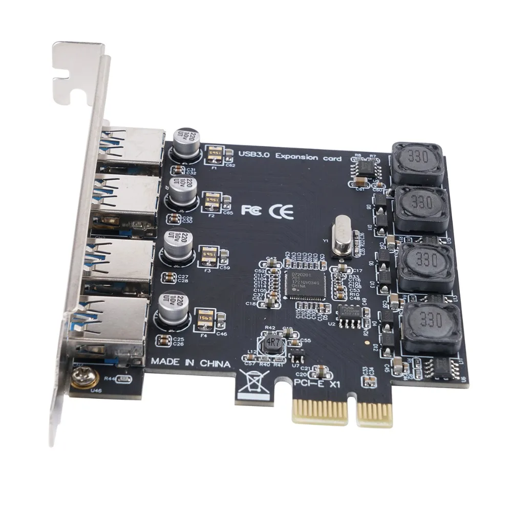 ORICO 4 порта USB 3,0 PCI-E Express карта супер скорость 5 Гбит/с PCI-E карта расширения адаптер для настольных ПК компьютер компоненты Win10