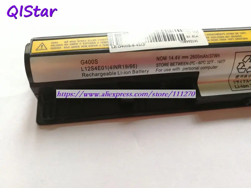 QISTAR 14,4 V 2600 мАч натуральная L12S4E01 L12L4E01 L12M4E01 ноутбук Батарея для lenovo Ideapad G400s G405s G500s G510s S510p серии