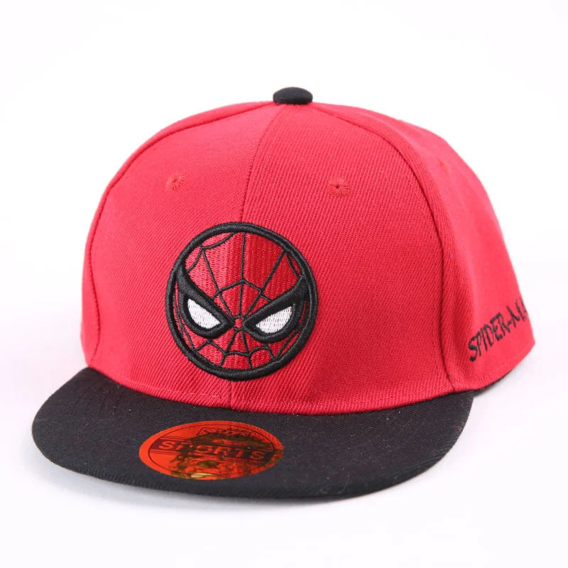 red Кепка Человек-Паук Мальчик Snapback ребенок плоский Bill хип хоп шляпа супергерой вышитый Регулируемый комический дышащий Открытый аксессуар - Цвет: red