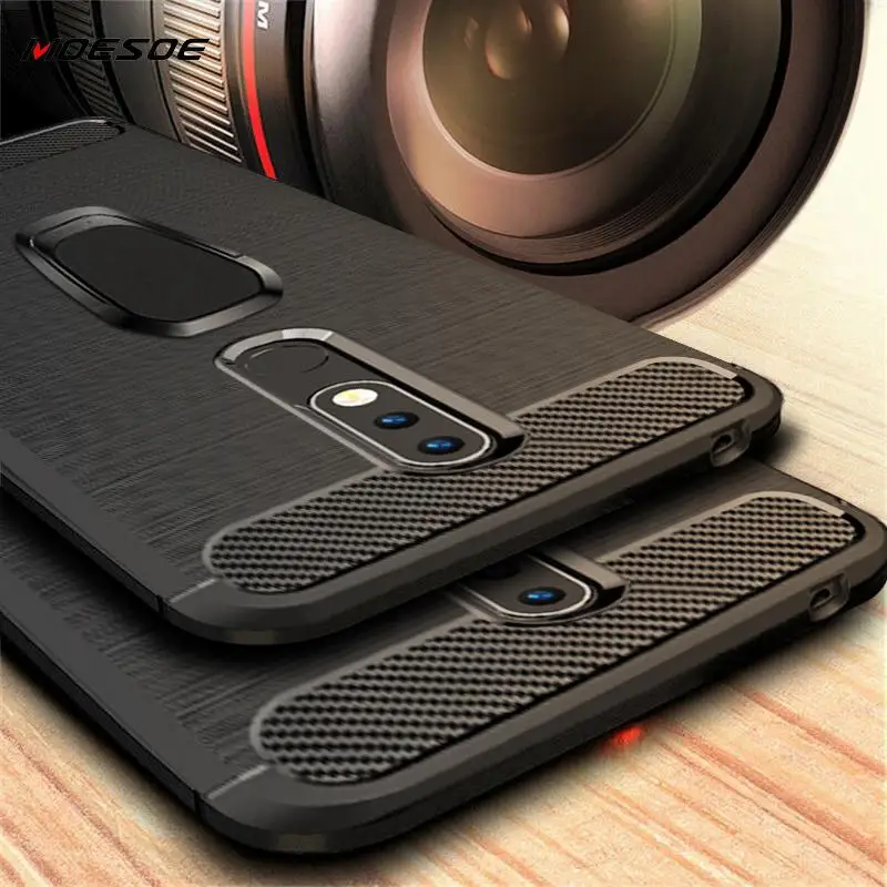 

Carbon Fiber Case For Nokia 2.2 3.2 6.2 4.2 9 Pureview 7.1 3.1 5.1 6.1 7 Plus 6 2018 X6 X5 X71 Phone Cases Ring Holder Cover