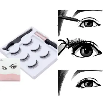 

Magnetic Eyelashes 3D False Lashes Magnetic Eyeliner Waterproof Liquid asting Handmade Eyelash Makeup Tool Set