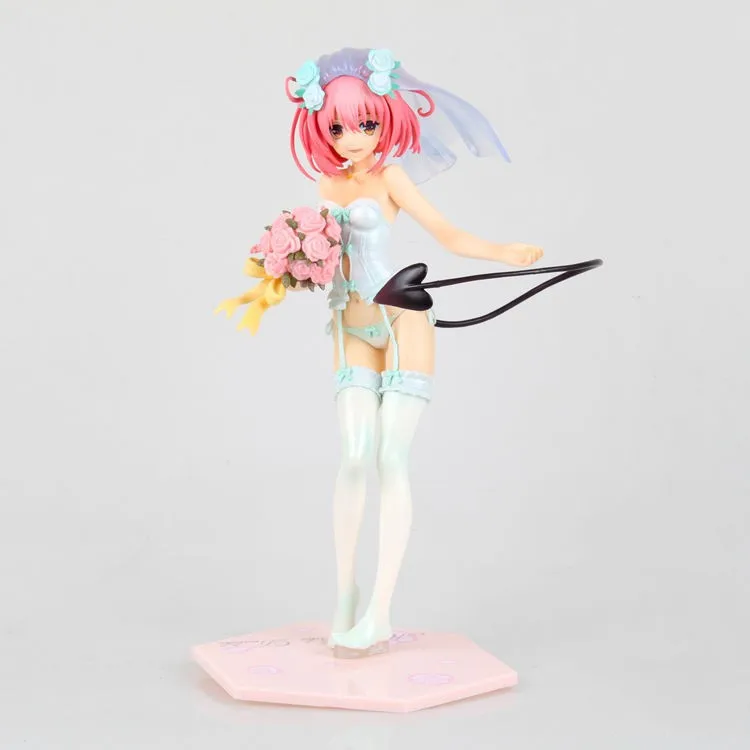 

Anime To love ru Momo Velia Deviluke Wedding Dress Ver PVC Action Figure Collectible Model doll toy 26cm
