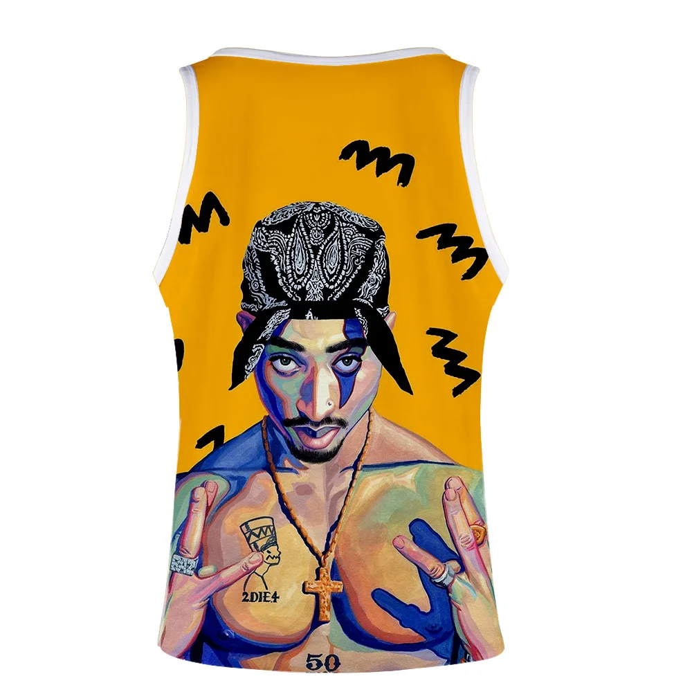 Американский рэп-певец, 2Pac, функция напоминания, 3D, летний мужской женский жилет