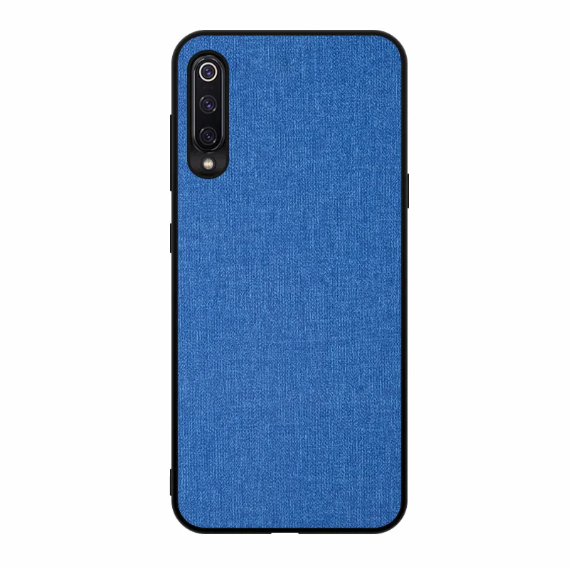Тканевый художественный простой чехол для Xiaomi mi Note 10 9 Lite SE 9T Pro 5G Red mi K20 CC9 CC9E A3 чехол из дышащей мягкой ткани - Цвет: Dark Blue
