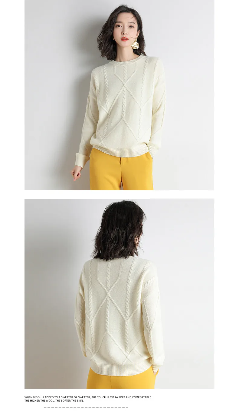 XJXKS winter new thickening wool knit sweater women pullover loose large size comfortable casual women sweater