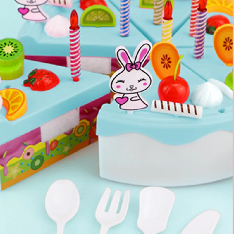 Hot-46PCS ролевые игры торт ко дню рождения резка фрукты игрушки DIY Кухня Еда подарок для детей