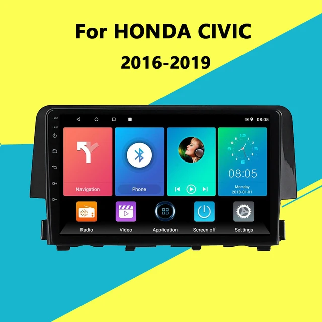 $157.29 For HONDA CIVIC 2016-2019 9 Inch 2 Din Android 8.1 Car Radio Stereo WIFI GPS Navigation Multimedia Player Head Unit