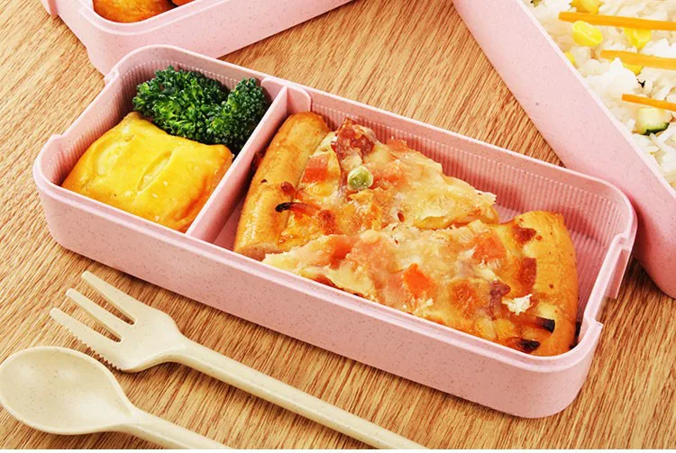900ml 3 Layers Bento Box Eco-Friendly Food Container Wheat Straw Microwavable Lunchbox New style YHJ102202