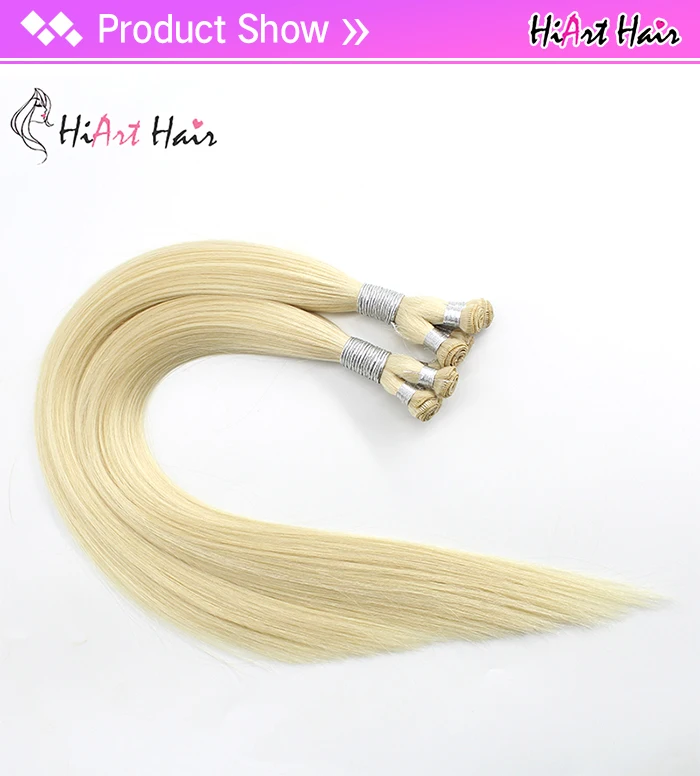 HiArt, 14 г, вязанные вручную пряди для наращивания, человеческие волосы для наращивания, блонд, волосы для наращивания, не Реми, волосы с двойным нарисованным плетением, 8 шт