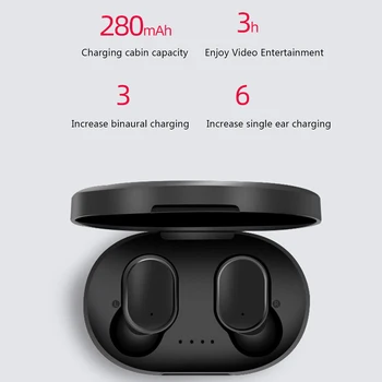 

Hot! A6S TWS Bluetooth 5.0 Earphone Noise Cancelling Headset With Mic Handsfree Earbuds for Xiaomi Wireless Earbud