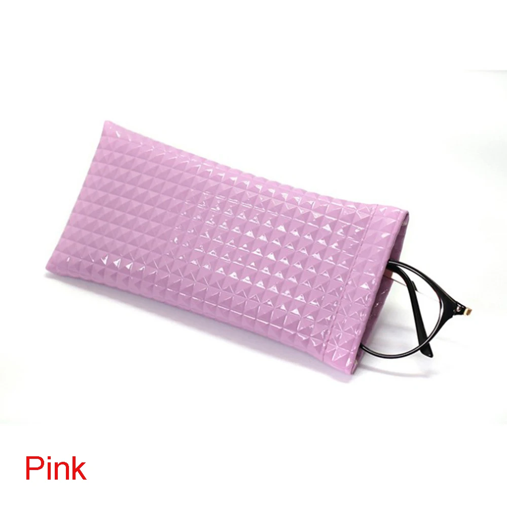1 шт одноцветные модные устойчивые к царапинам солнцезащитные очки сумка портативный водонепроницаемый контейнер для очков женский PU кожаный чехол для очков - Цвет: Pink