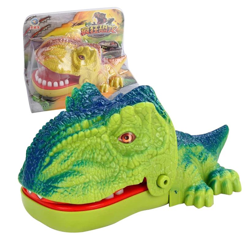 Green Dinosaur Детские игрушки крокодил, Акула, рот укуса пальца, игра, новинка, шутки, дети, мультфильм, пират, баррель, семейные трюки, забавные зубы, игры - Цвет: Green Dinosaur