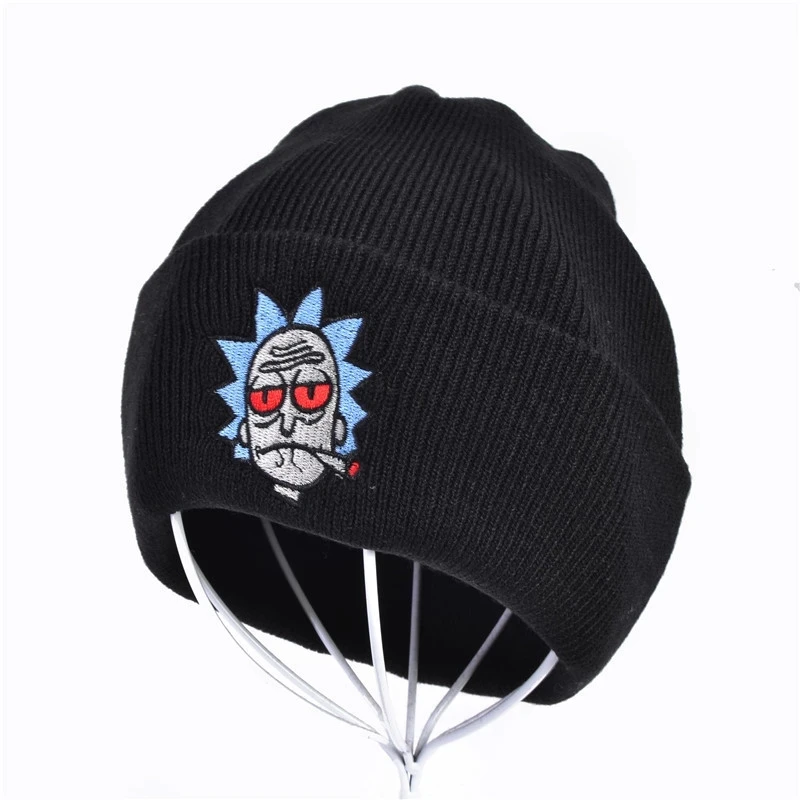 

2020 Top Brand Lucky Red 3D US Animation Embroidery Beanies Hats Elastic Warm Winter Unisex Knitted Hat Skullies Ski Gorros Caps