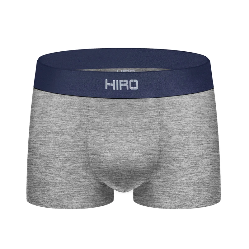 HIRO, сексуальное мужское нижнее белье, сетчатые трусы-боксеры, Cueca, Мужские дышащие мягкие хлопковые трусы, нижнее белье для мужчин, высокое качество - Цвет: G01-Gray
