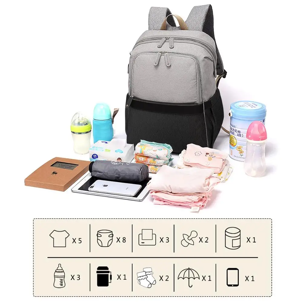 Водонепроницаемый рюкзак для мам с USB портом|Сумки подгузников| |