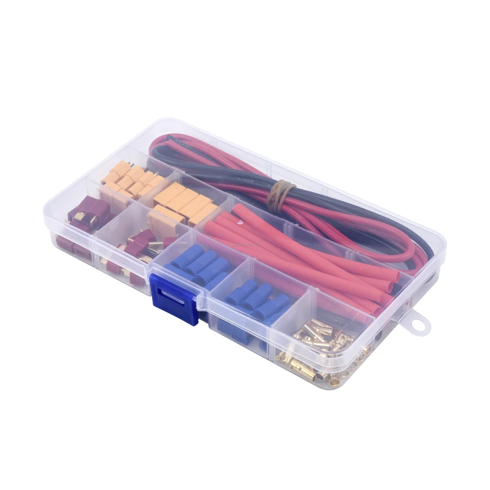 Kit Connettori RC 73 Pezzi: XT60, EC3, T-Plug Deans Maschio/Femmina Con Termorestringente E Spellafili - 3