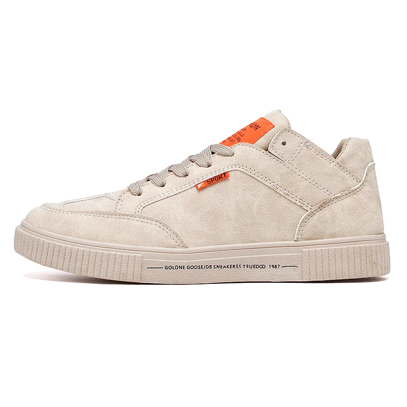Beige Лидер продаж года; Молодежная повседневная обувь для мужчин; низкая цена; мужские повседневные кроссовки; модная мужская обувь на плоской подошве; мужская повседневная обувь из искусственной кожи - Цвет: Beige